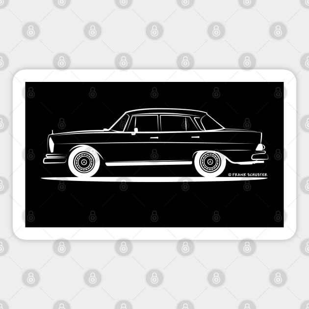 Mercedes Benz 220 SE Heckflosse Fin Tail W112 Sedan Wht Magnet by PauHanaDesign